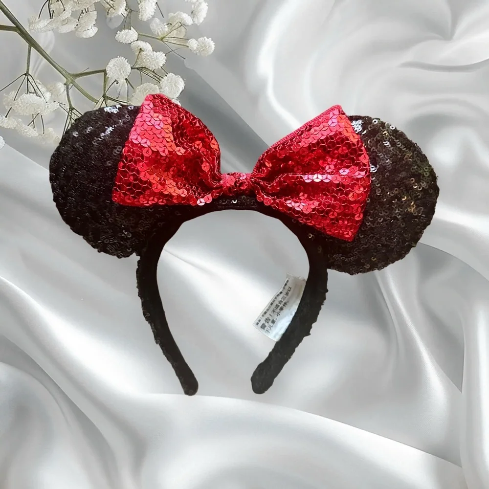 Disney Sequin Red and Black Mouse Ears Headband